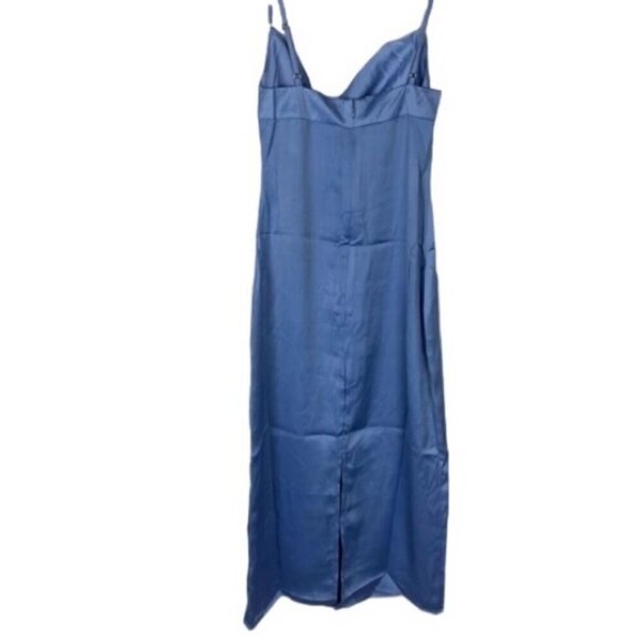 WeWoreWhat Womens Satin Cowl Midi Dress Slate Blue Size 00 - Picture 4 of 7